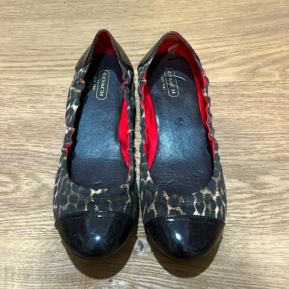 Coach Animal Print Flat Shoes Size 7.5 Used